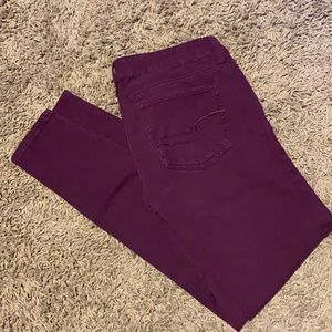 AEO Burgundy Jeggings